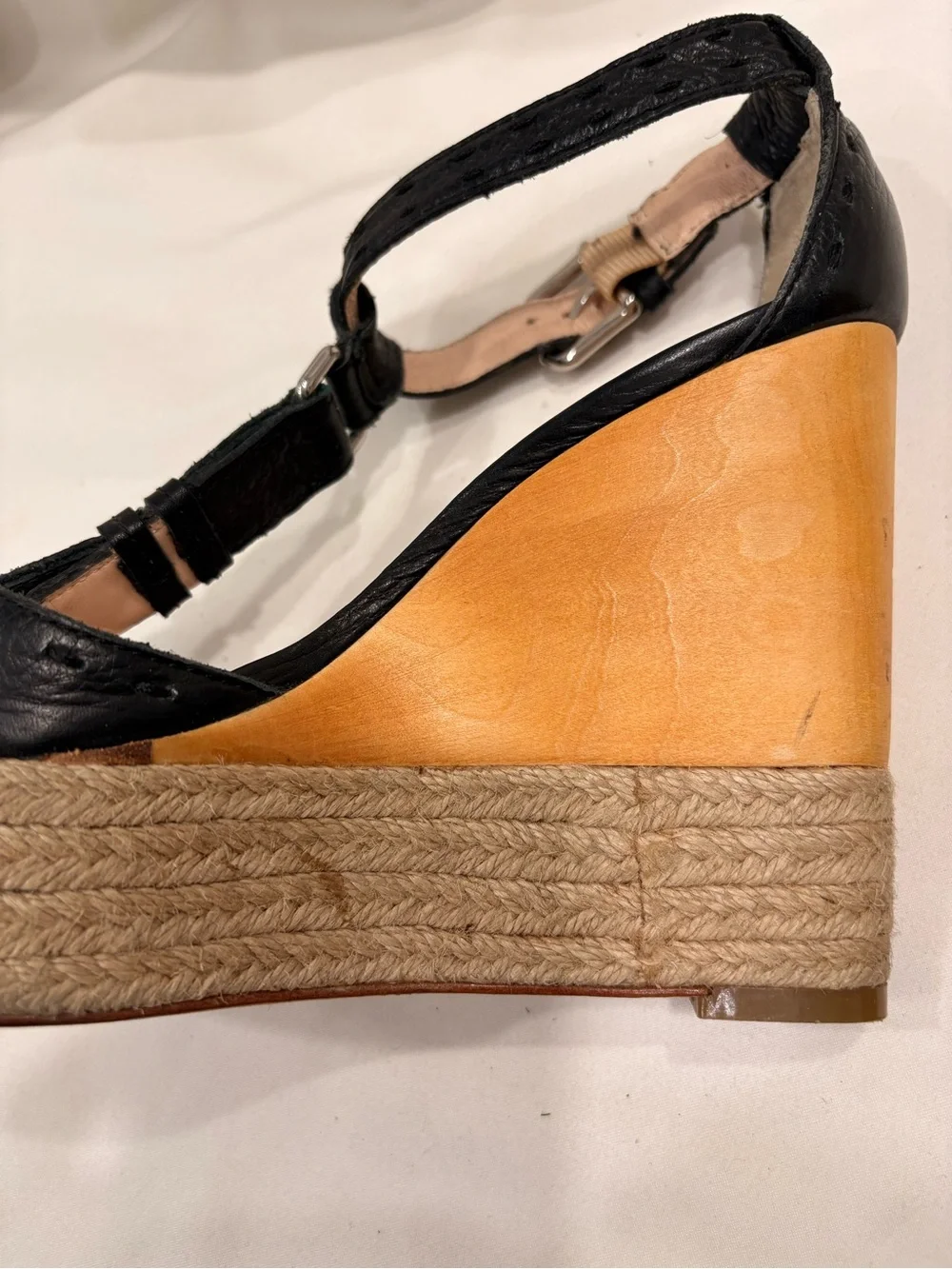 Coach Gala Pebble Grain Leather Black Wedge Size 6 Woman’s